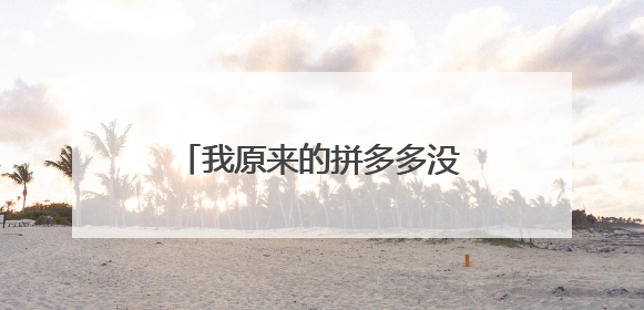 我原来的拼多多没有了怎么找回来