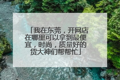 我在东莞,开网店在哪里可以拿到最便宜,时尚,质量好的货大神们帮帮忙