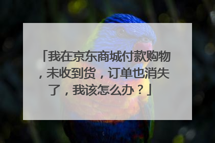 我在京东商城付款购物，未收到货，订单也消失了，我该怎么办？