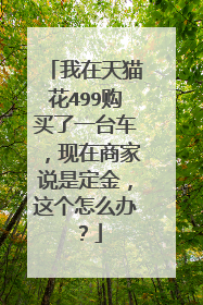 我在天猫花499购买了一台车，现在商家说是定金，这个怎么办？