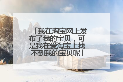 我在淘宝网上发布了我的宝贝,可是我在爱淘宝上找不到我的宝贝呢