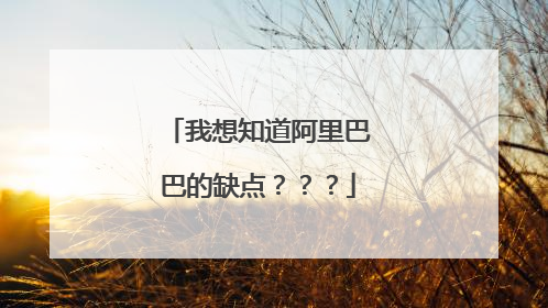 我想知道阿里巴巴的缺点???