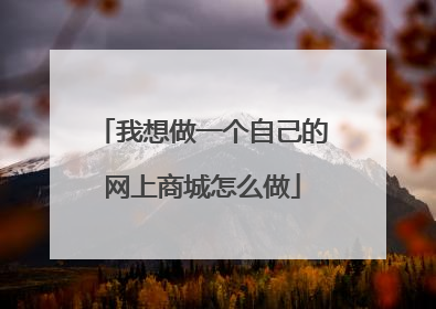 我想做一个自己的网上商城怎么做