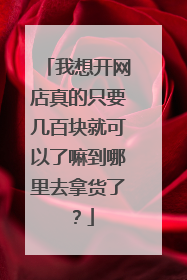 我想开网店真的只要几百块就可以了嘛到哪里去拿货了?