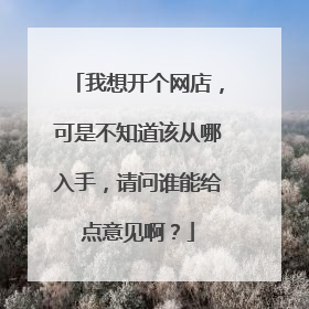 我想开个网店,可是不知道该从哪入手,请问谁能给点意见啊?