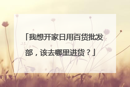 我想开家日用百货批发部,该去哪里进货?