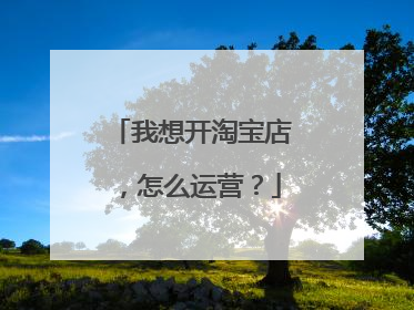我想开淘宝店,怎么运营?