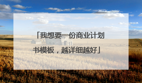 我想要一份商业计划书模板,越详细越好