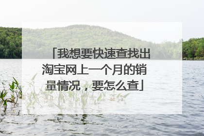 我想要快速查找出淘宝网上一个月的销量情况,要怎么查