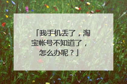 我手机丢了,淘宝帐号不知道了,怎么办呢?