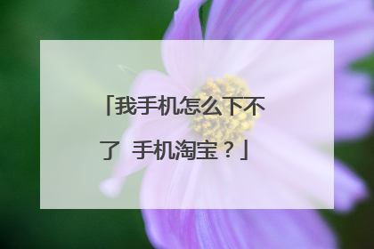 我手机怎么下不了 手机淘宝?