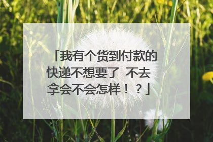 我有个货到付款的快递不想要了 不去拿会不会怎样!?