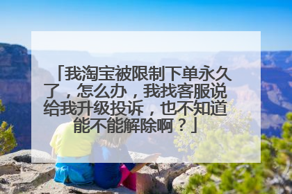 我淘宝被限制下单永久了,怎么办,我找客服说给我升级投诉,也不知道能不能解除啊?
