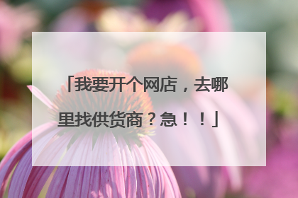 我要开个网店,去哪里找供货商?急!!