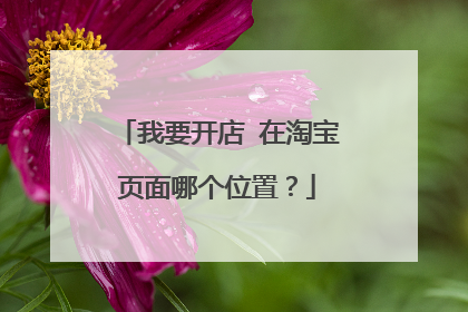 我要开店 在淘宝页面哪个位置?