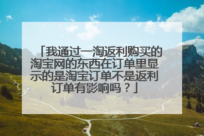 我通过一淘返利购买的淘宝网的东西在订单里显示的是淘宝订单不是返利订单有影响吗?