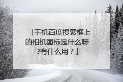 手机百度搜索框上的相机图标是什么呀?有什么用?