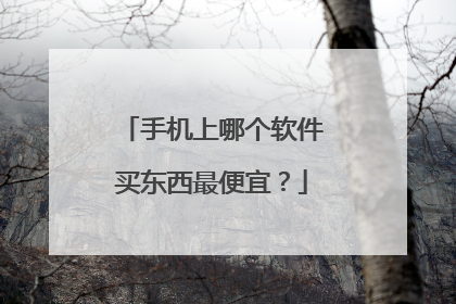 手机上哪个软件买东西最便宜?