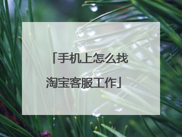 手机上怎么找淘宝客服工作