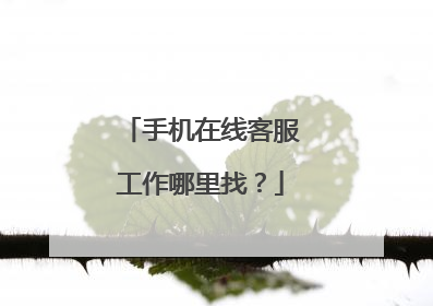 手机在线客服工作哪里找?