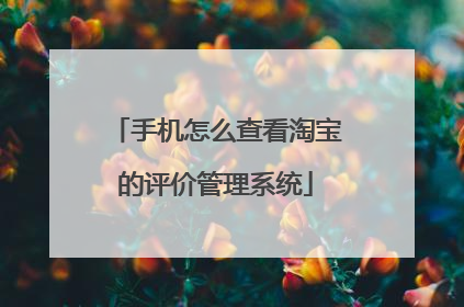 手机怎么查看淘宝的评价管理系统