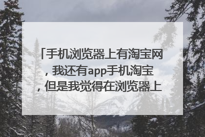 手机浏览器上有淘宝网,我还有app手机淘宝,但是我觉得在浏览器上更方便一些,你们呢!手机淘宝好用吗