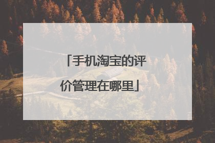 手机淘宝的评价管理在哪里