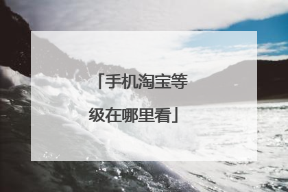 手机淘宝等级在哪里看