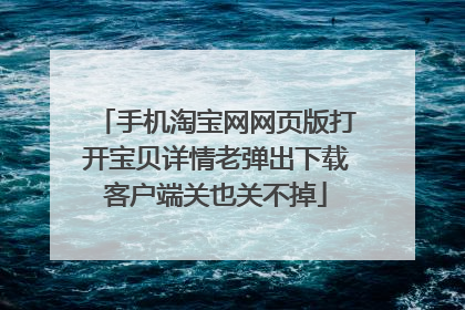 手机淘宝网网页版打开宝贝详情老弹出下载客户端关也关不掉
