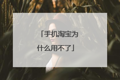 手机淘宝为什么用不了