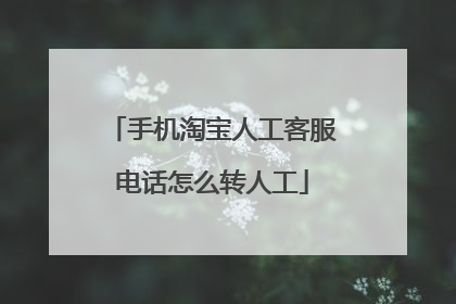 手机淘宝人工客服电话怎么转人工