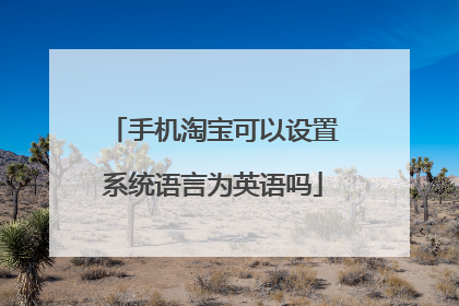 手机淘宝可以设置系统语言为英语吗