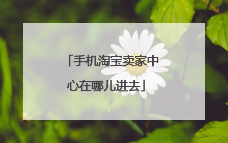 手机淘宝卖家中心在哪儿进去