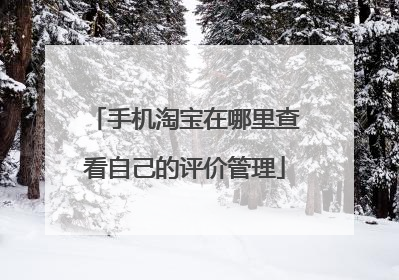手机淘宝在哪里查看自己的评价管理