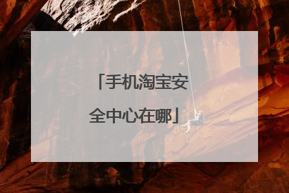 手机淘宝安全中心在哪