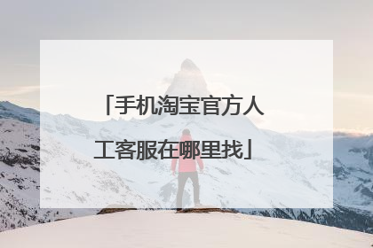手机淘宝官方人工客服在哪里找