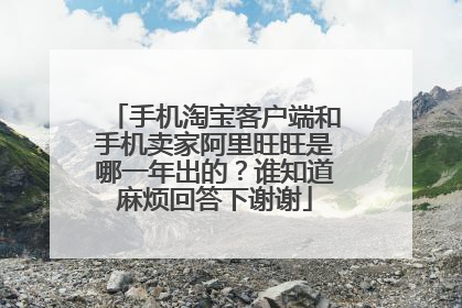 手机淘宝客户端和手机卖家阿里旺旺是哪一年出的?谁知道麻烦回答下谢谢