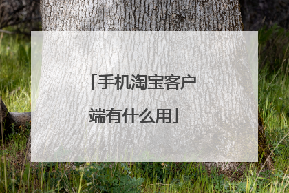 手机淘宝客户端有什么用