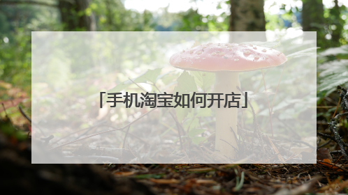 手机淘宝如何开店