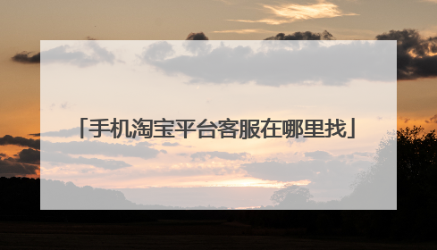 手机淘宝平台客服在哪里找