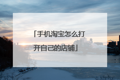 手机淘宝怎么打开自己的店铺