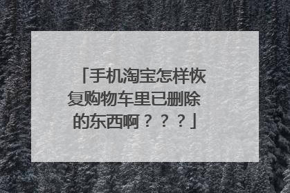 手机淘宝怎样恢复购物车里已删除的东西啊???