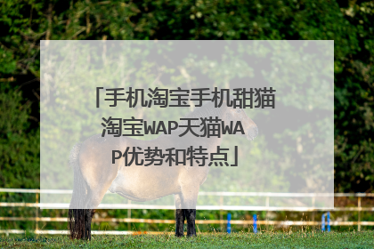 手机淘宝手机甜猫淘宝WAP天猫WAP优势和特点