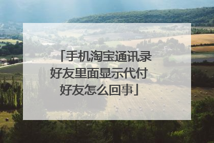 手机淘宝通讯录好友里面显示代付好友怎么回事