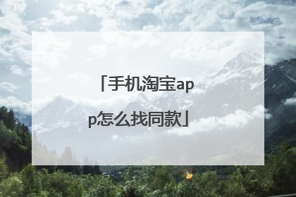 手机淘宝app怎么找同款