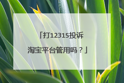 打12315投诉淘宝平台管用吗?