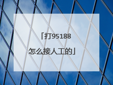 打95188怎么接人工的