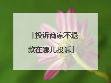 投诉商家不退款在哪儿投诉
