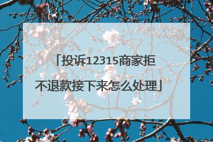 投诉12315商家拒不退款接下来怎么处理