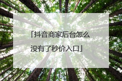 抖音商家后台怎么没有了秒价入口